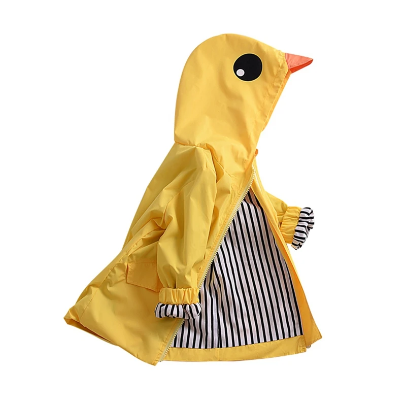 Kids Rain Coat Animal Style Children Waterproof Raincoat Rainwear Unisex Cartoon Kids Little Yellow Duck Shape