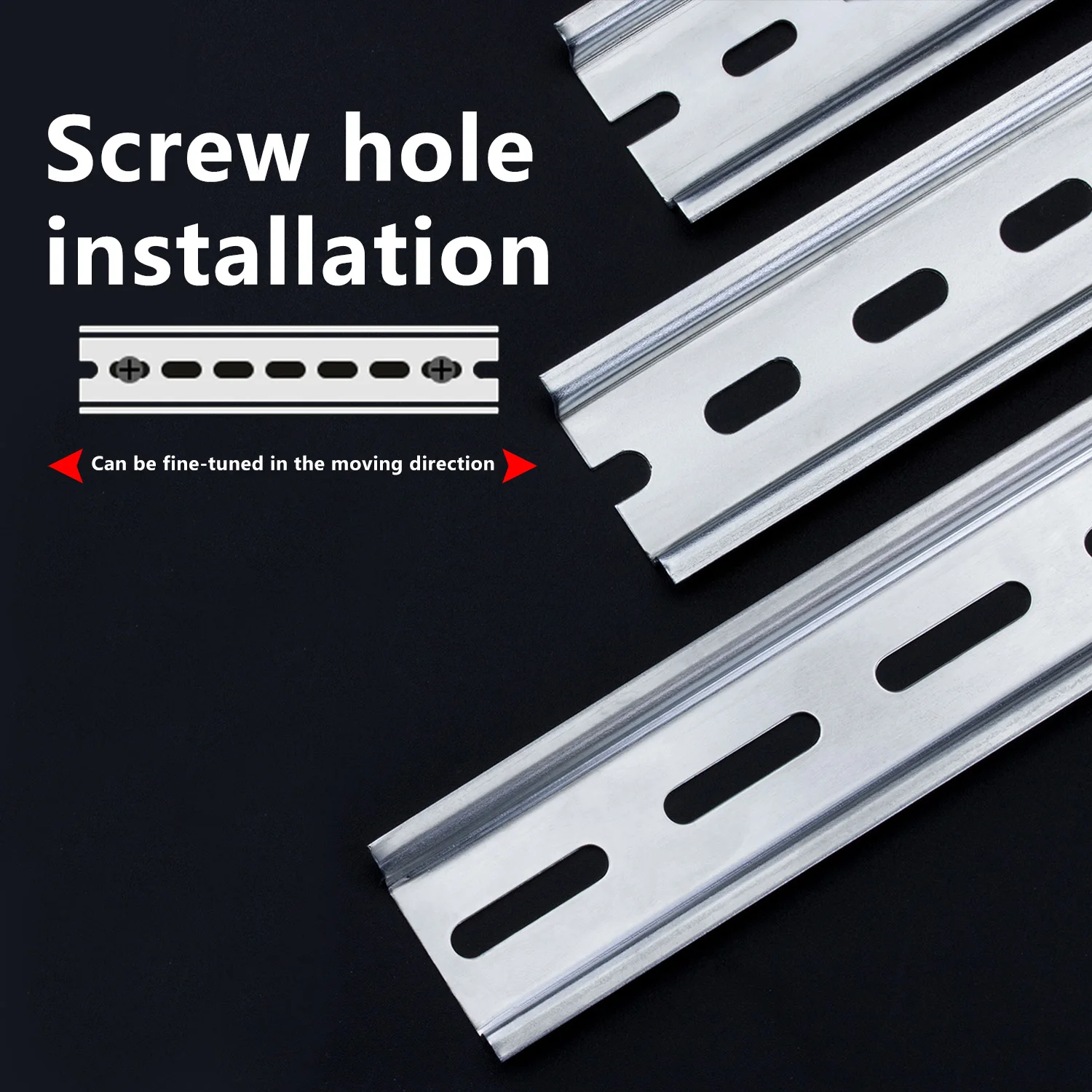 Universal Type NS35  Steel/Aluminium DIN Rail For C45 DZ47 Terminal Blocks Relay Contactor etc 35mm wide 7.5mm high