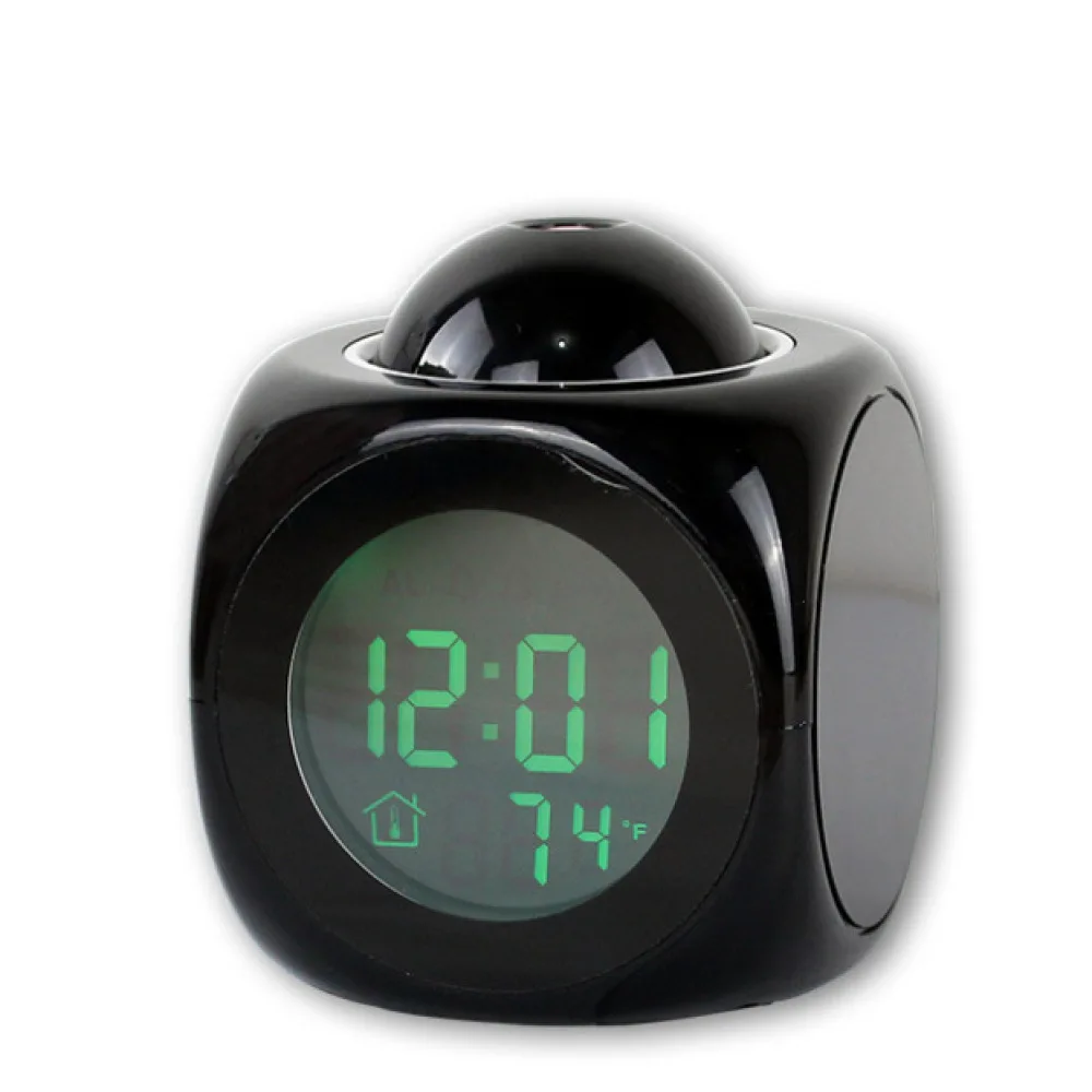 Voice Broadcast Projection Alarm Clock Digital LED Clock Time Projector Electronic Timer For Bedroom Night Reading
