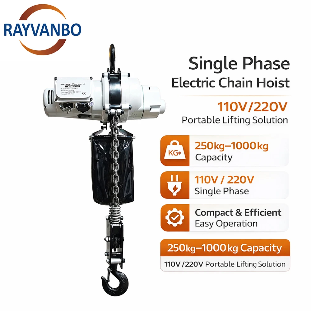 High Quality Single Phase 110V 220V Mini Electric Chain Hoist Wireless Remote Control