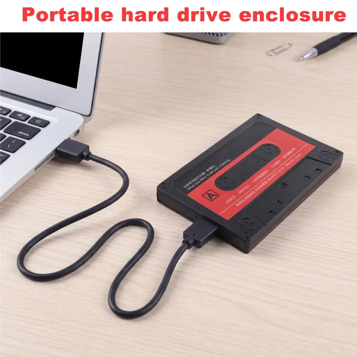 AA19 SSD Enclosure, 2.5Inch Hard Drive Enclosure SATA to USB3.0 Adapter External Converter SSD Case for WD Seagate PC Laptop