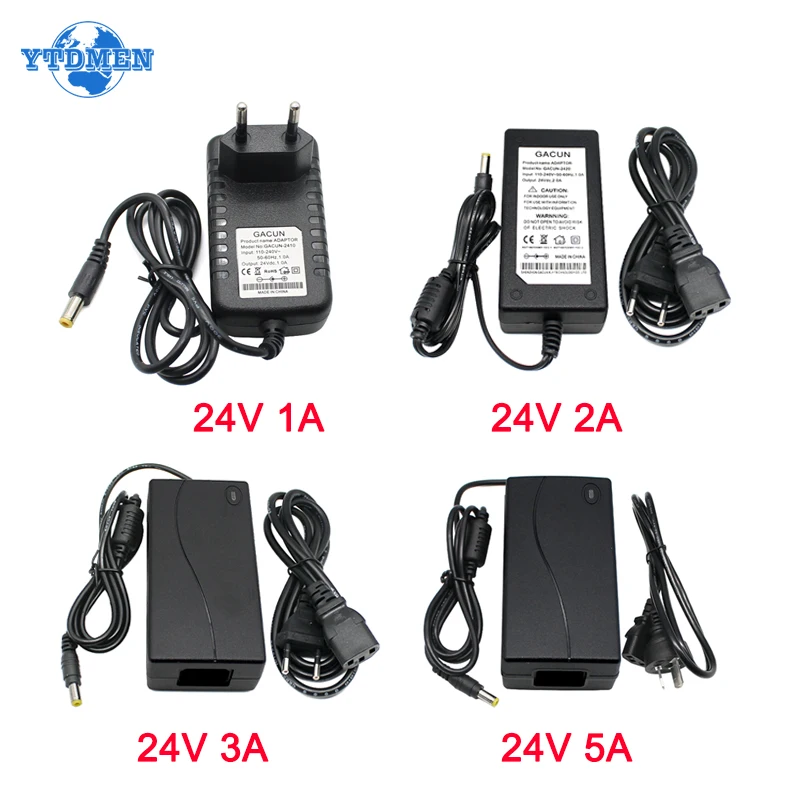 DC 24V 1A 2A 3A 5A Adapter Power AC 220V to 24Volt Lighting Transformer 24V LED Converter Universal Charger For CCTV Hoverboard