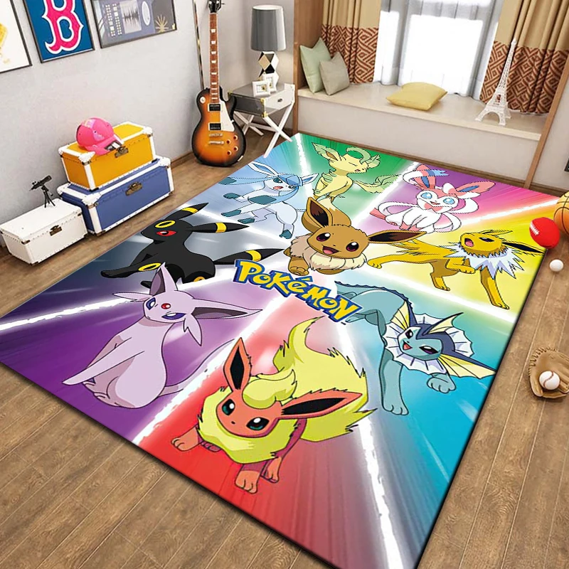 Pokemon Full Character Large Area Rug 3D Carpets Home for Living Rooms Kids Bedroom Sofa Doormat Decor Child Non-slip Floor Mats