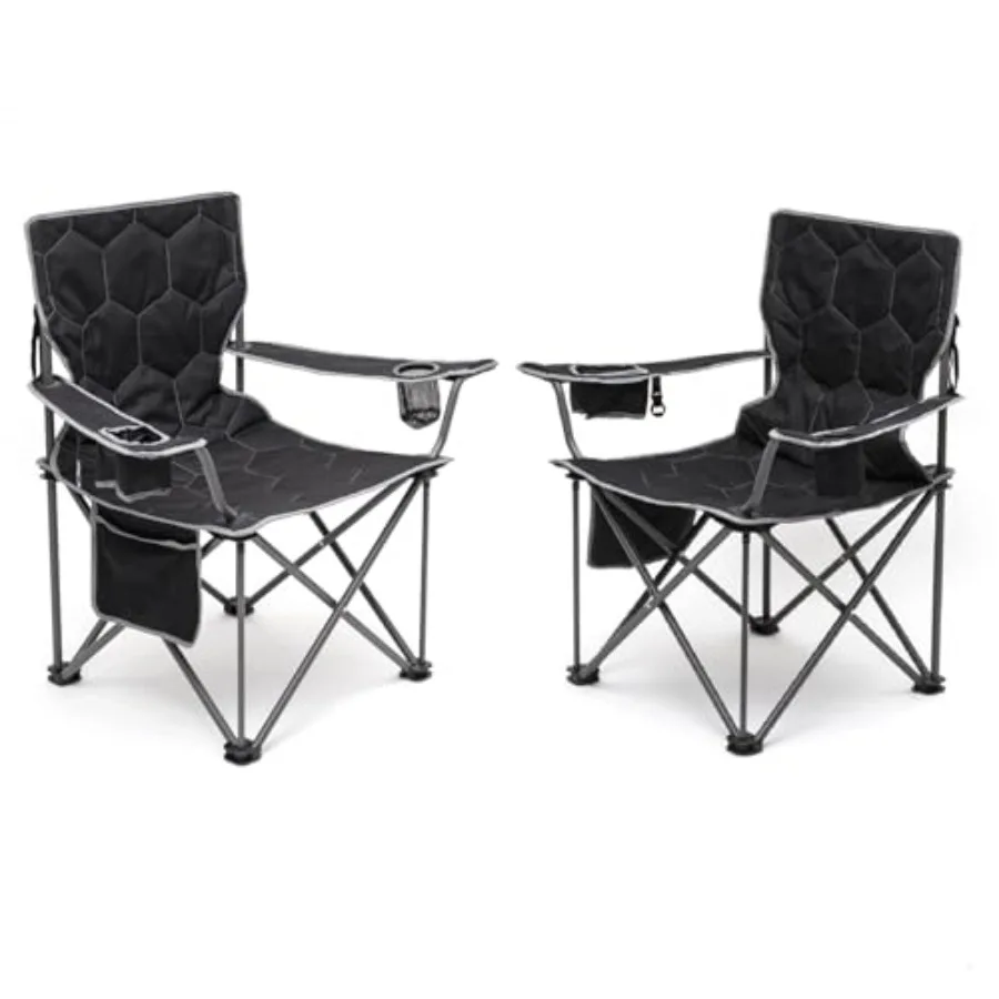 

Усиленные раскладные кемпинговые кресла для взрослых, выдерживающие нагрузку до 227 кг, портативные садовые стулья с подстаканником, боковым карманом и сумкой для переноски