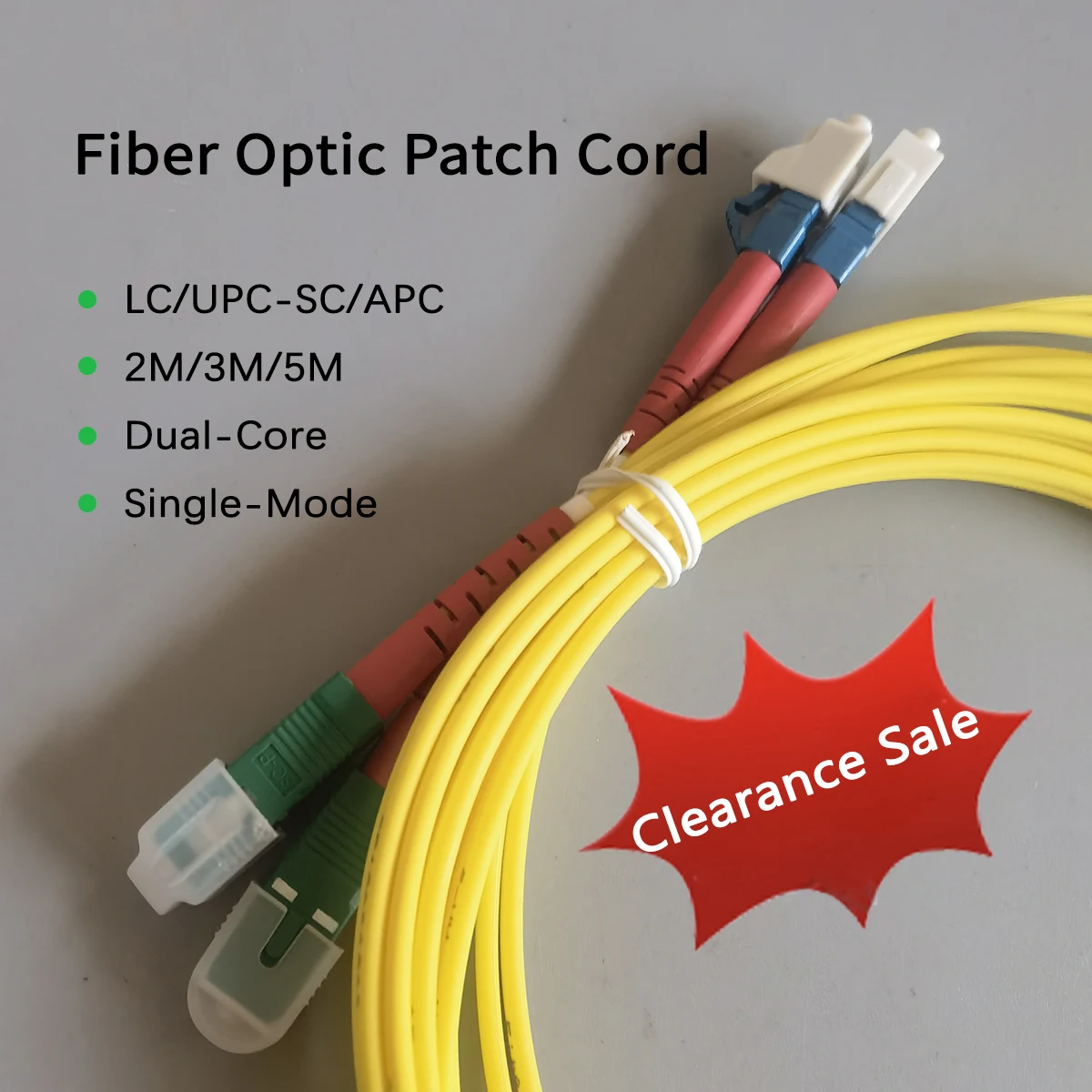Fiber Optic Cable LC/UPC-SC/APC 2M/3M/5M Single-Mode Dual-Core Indoor Extension Cable Simplex Convert Patch Cord Clearance Sale