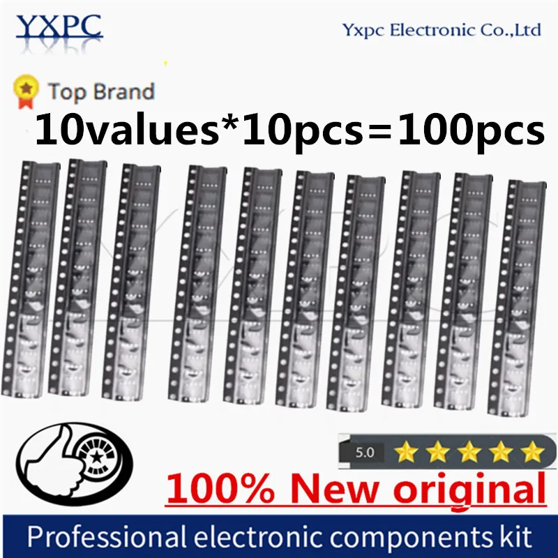 

10values*10pcs=100pcs 24C01 24C02 24C04 24C08 24C16 24C32 93C46 93C56 93C66 93C86 SOP-8 Chips EEPROM KIT IC