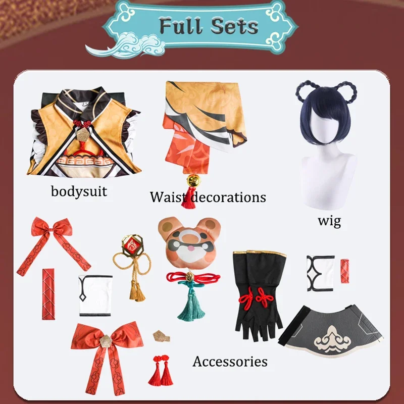 GENSHIN-女性のためのxianglingコスプレ衣装,大人のカーニバルユニフォーム,ハロウィーンパーティーの衣装,仮面舞踏会の衣装,かつら