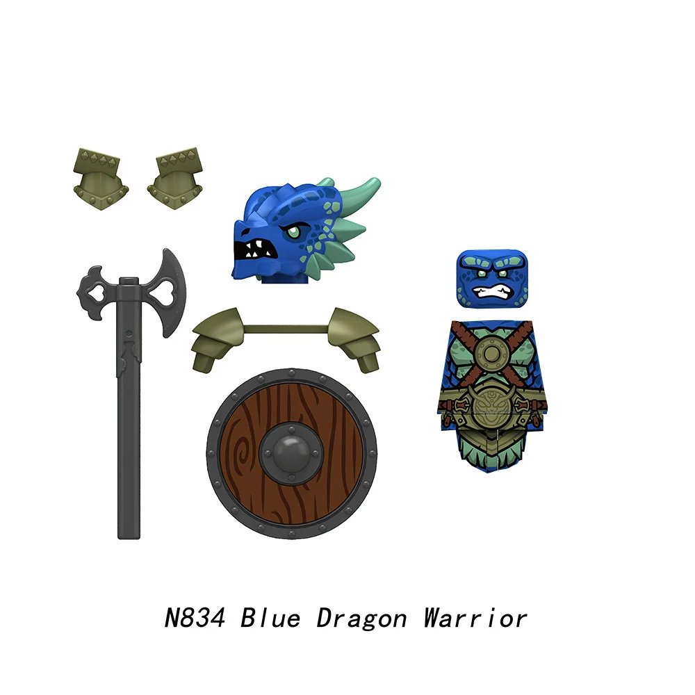 Knight Soldiers Bricks Action Figures Model Accessories MOC Creative Dragon Knights Assembly Building Blocks DIY Toys Gifts