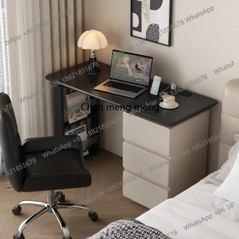 Solid wood desk, chest, integrated table, household minimalist retractable computer study table, bedside dressing table