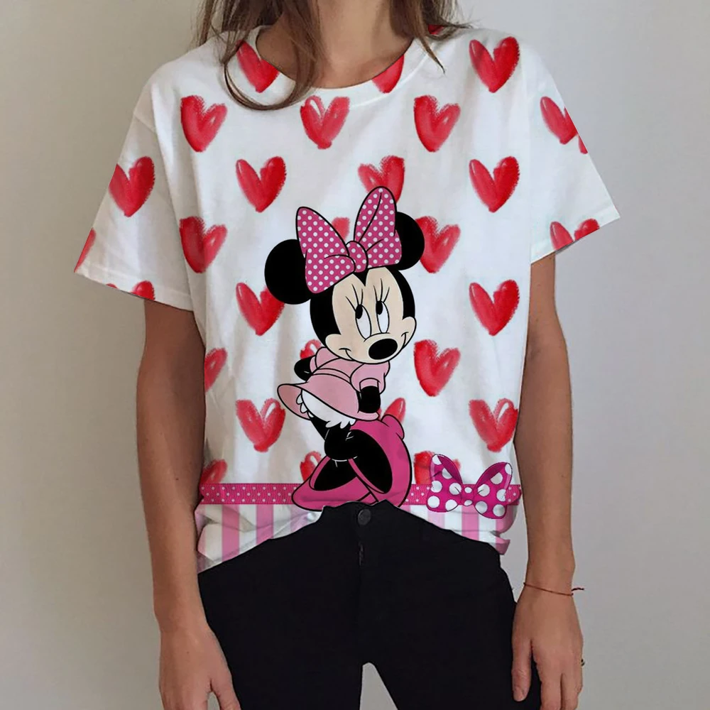 Женская футболка Harajuku, одежда с короткими рукавами и графикой, женский топ, новая женская футболка 90-х годов, модная одежда с принтом Микки Мауса