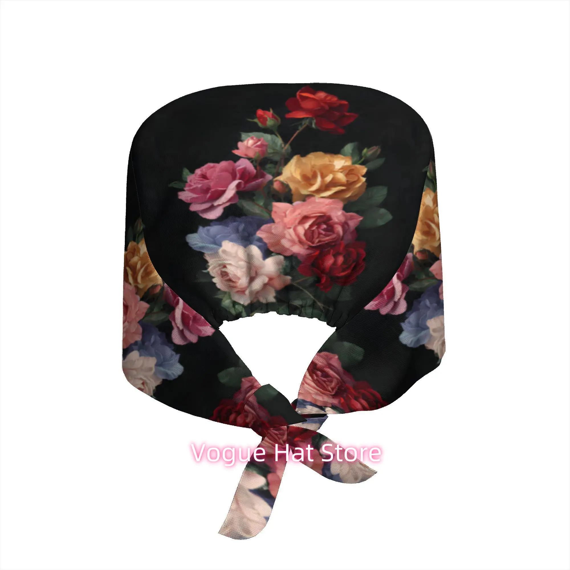 1pc of a Work Hat Featuring a Multicolored Rose Bouquet Illustration in  Vintage Botanical Style, Perfect for Home Decoration