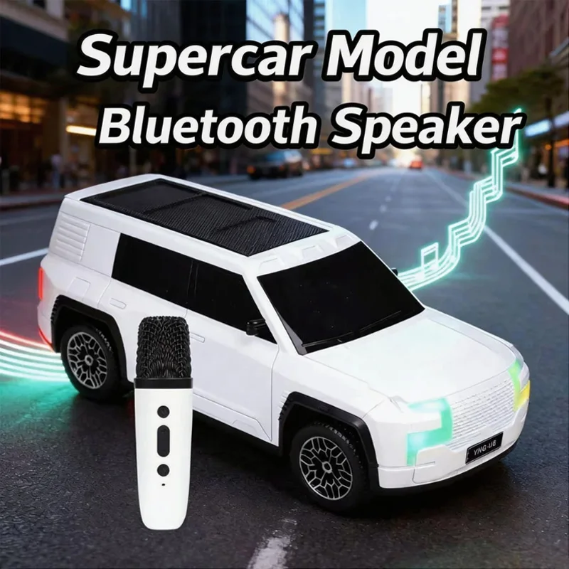 Off Road Vehicle Model Bluetooth Speaker Wireless Microphone Desktop Ornament Gift Card Insert Subwoofer