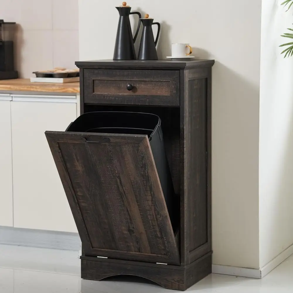 

Out Trash Cabinet reestanding Kitchen Trash Bin Cabinet Wood Garbage Recycling Cabinet with Hideaway Der Pet Proo Trash Can Hold