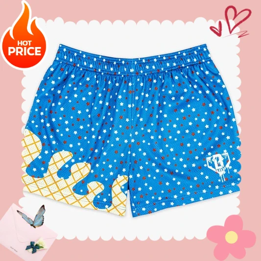 

2025 New Blue Ice Cream Summer Men Basketball Baseball Football Shorts Sweatpants Gyms Loose Shorts Outdoor Sports Shorts