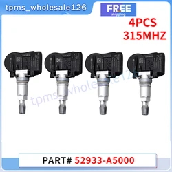 52933-A5000 TPMS 315MHZ Tire Pressure Monitor Sensor 4PCS For HYUNDAI ACCENT ELANTRA SANTA FE SONATA KIA FORTE OPTIMA 529332M500
