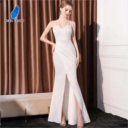 DEERVEADO Sexy Strap Slit Evening Party Dresses for Woman Mermaid Prom Dress Long Formal Dress for Special Events