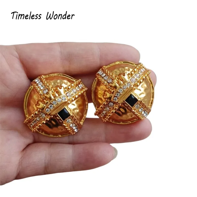 

Timeless Wonder Retro Zircon Geo Cross Clip on Earrings for Women Designer Jewelry Gift Brincos Trendy Top Mix Rare Gift 3288