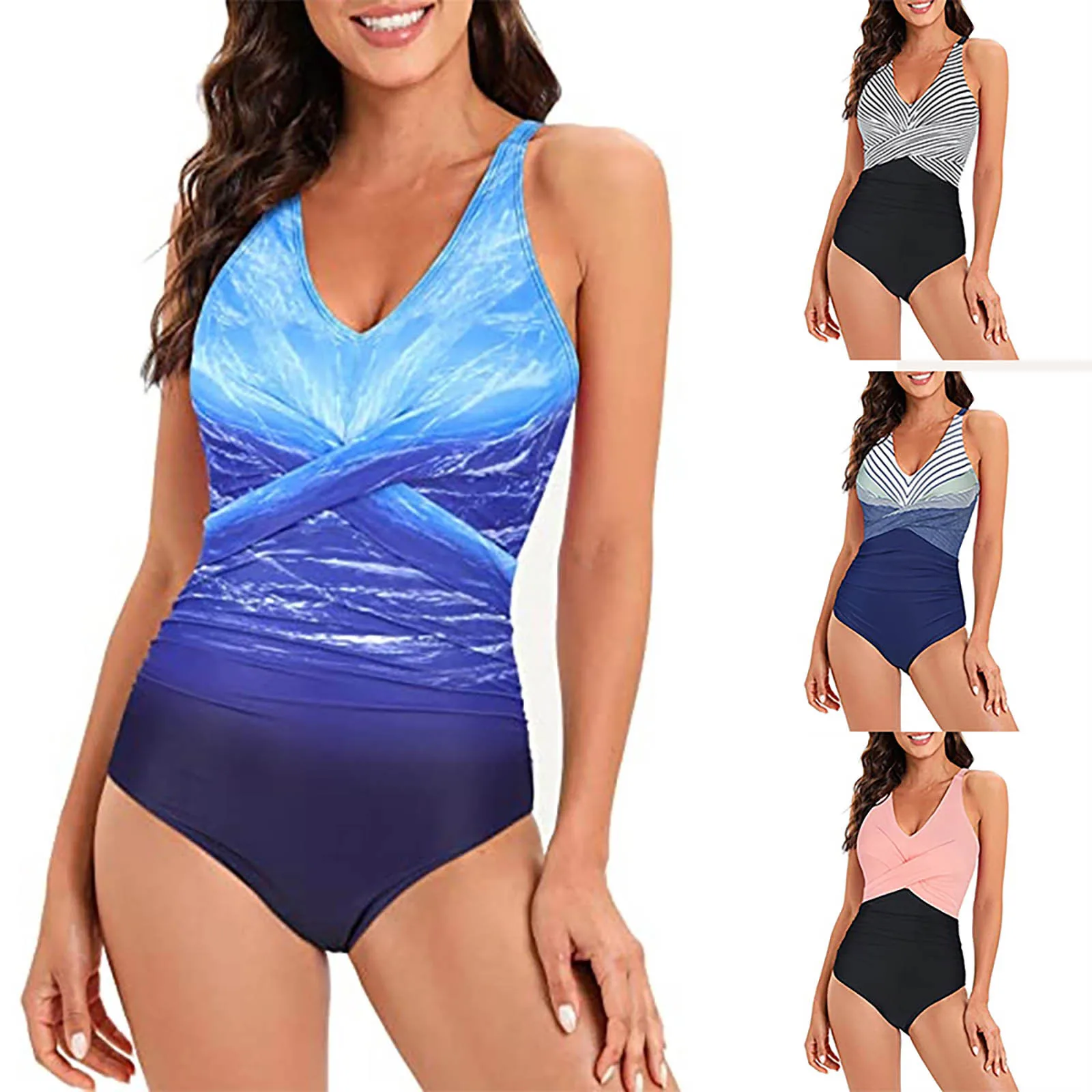 Women's Sexy Slim fit bikini Beautifully Printed One Piece Swimsuit Pleated Beach Wear Resort swimwear Beach sunbathing Biquini