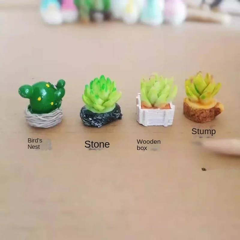 

Emulation Miniature Small Plant Flowerpot Cactus Succulent Plants Potted Micro Landscape Sand Table Prop Model Ornament