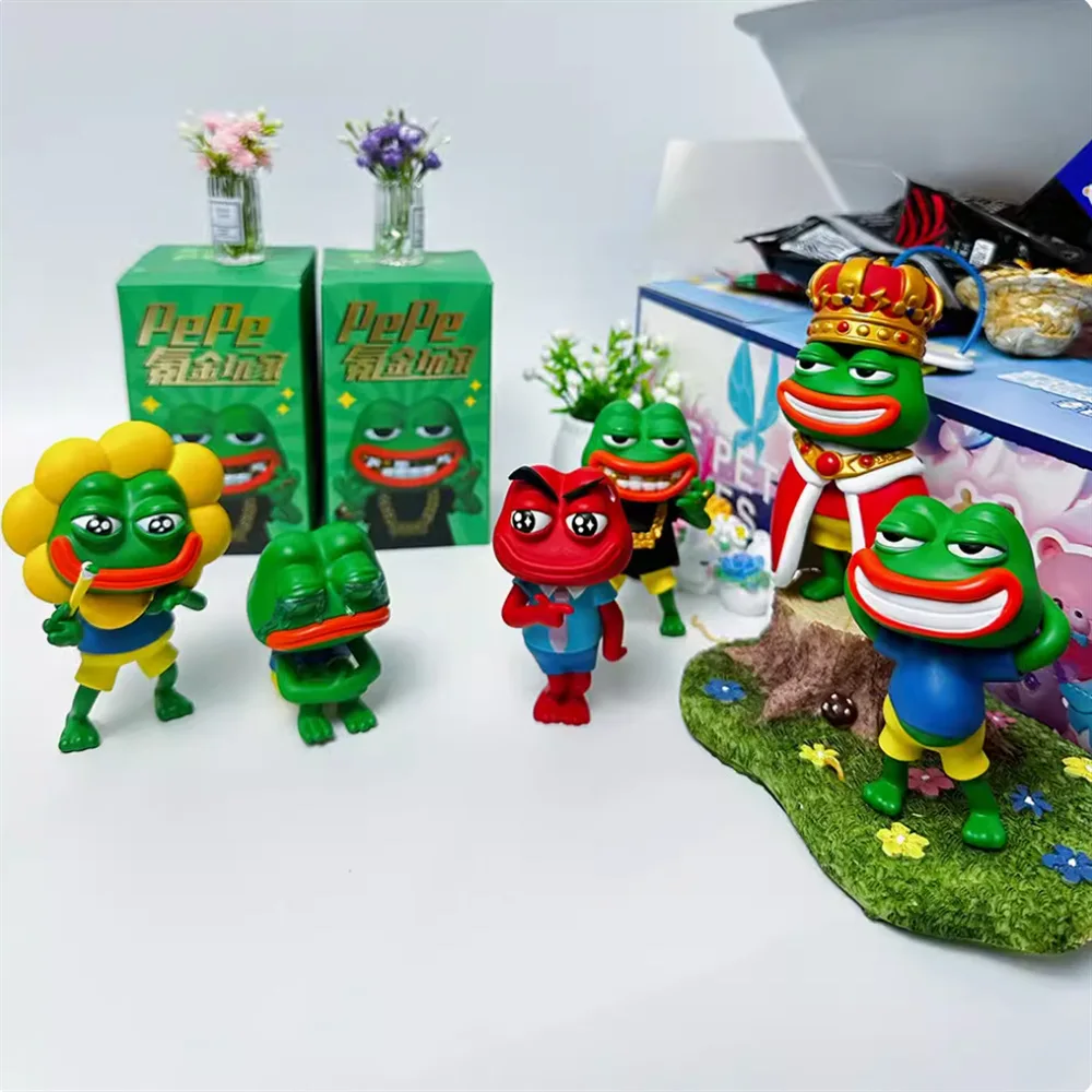 

Грустная лягушка Tide Play слепая коробка, серия игрушек, загадочная коробка, периферийная модель ручной работы, пакет с эмодзи, кукла, аниме, украшение для рабочего стола