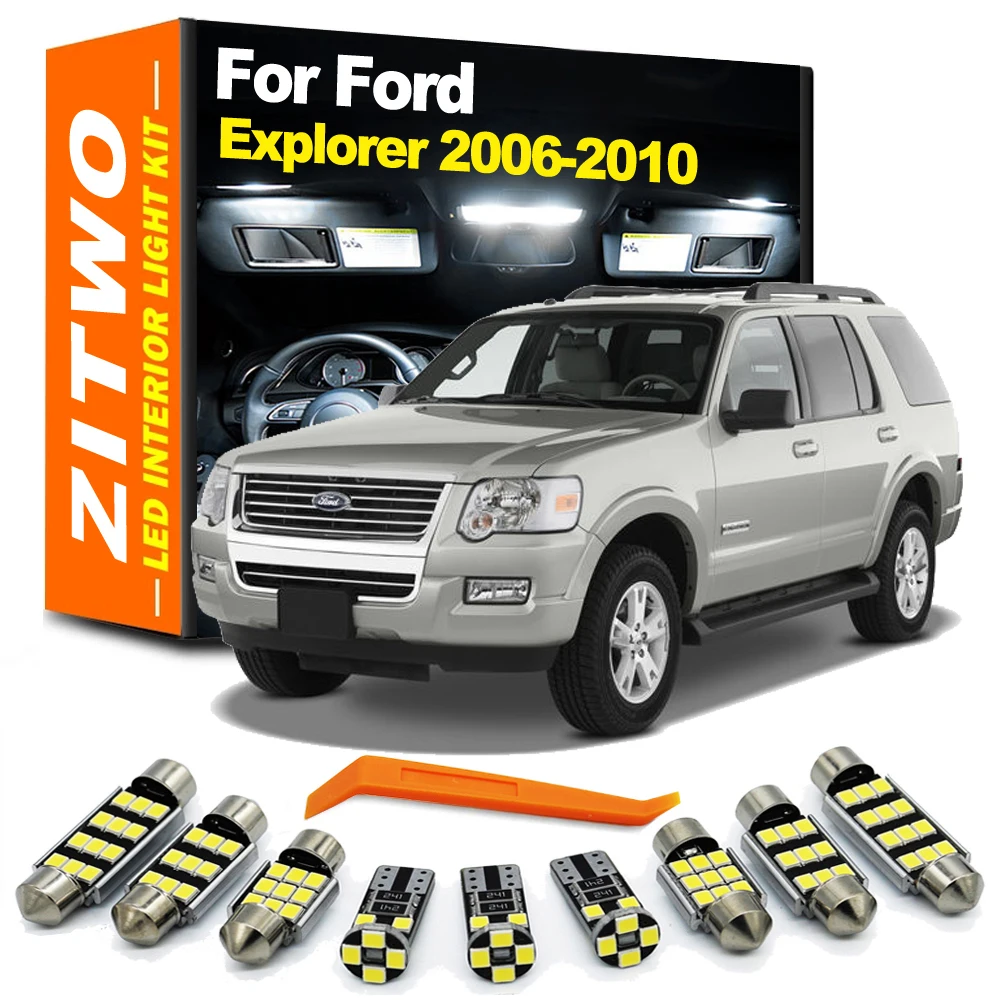 ZITWO 13Pcs For Ford Explorer 2006 2007 2008 2009 2010 LED Interior Dome Reading Map Luggage Light Kit Car Bulbs Accessories