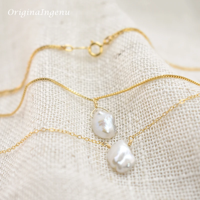 Natural Baroque Pearl Necklace Handmade Jewelry Gold Filled Choker  Pendants Femme Kolye Collares Boho Necklace For Women