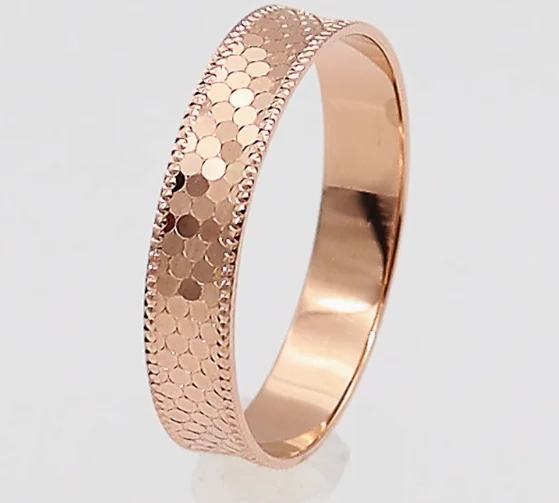 

Ювелирные изделия из настоящего золота 585 пробы, кольца из розового золота 14 карат для женщин, обручальные кольца около 3,8 мм