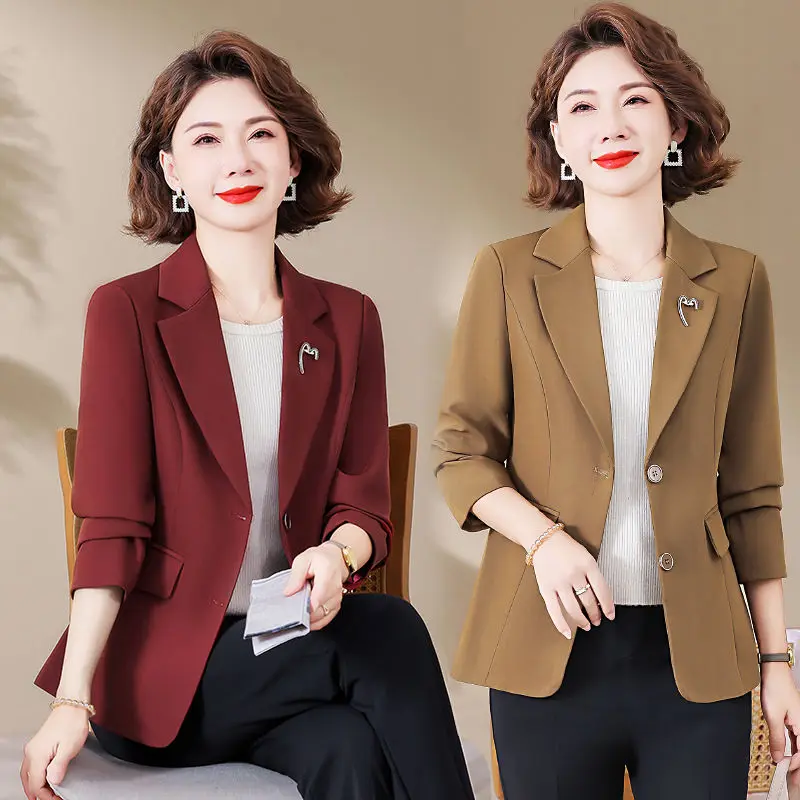 

Весенне-осенний женский костюм Sli Jaet среднего возраста и модный модный топ небольшого размера в стиле вестерн