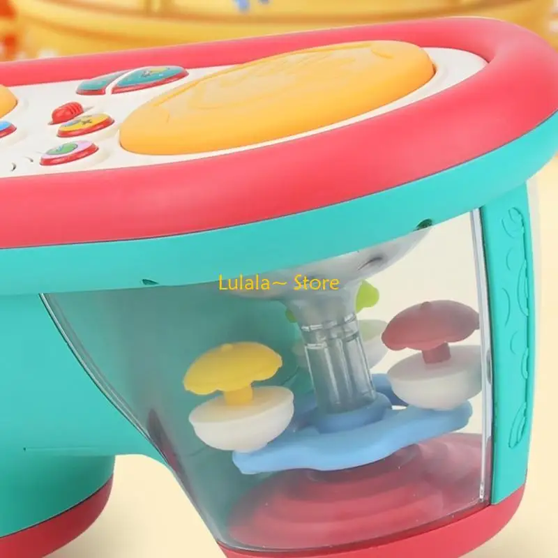 Y4QA Electronic Handdrum Baby Toy Led Rotating Projector Drum Toy with Lullaby Hand Eye Coordination Children Instrument Gift
