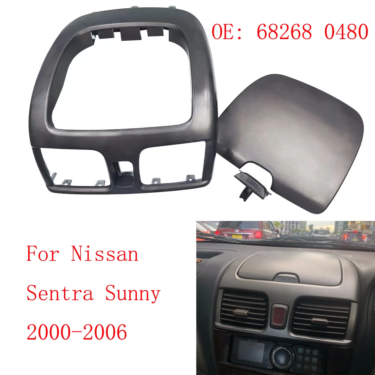 

For Nissan Sentra Sunny Center Dash Air Vent Cubby Storage Hazard Switch 682605M002 Central Dashboard Air VentOutlet