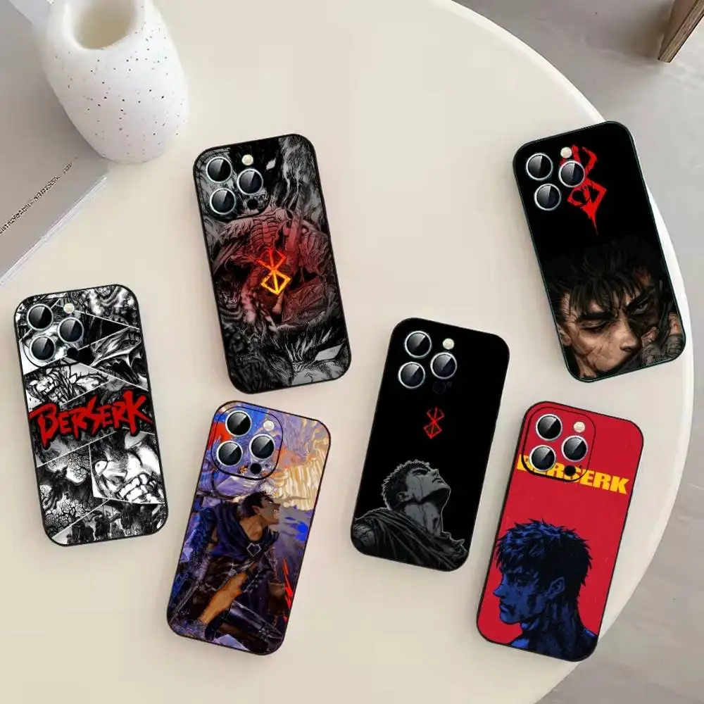 

Comic B-Berserk Guts Cool Phone Case For iPhone 17,16,15,14,13,12,11 Plus,Pro Max,XS,Soft Silicone Black Cover