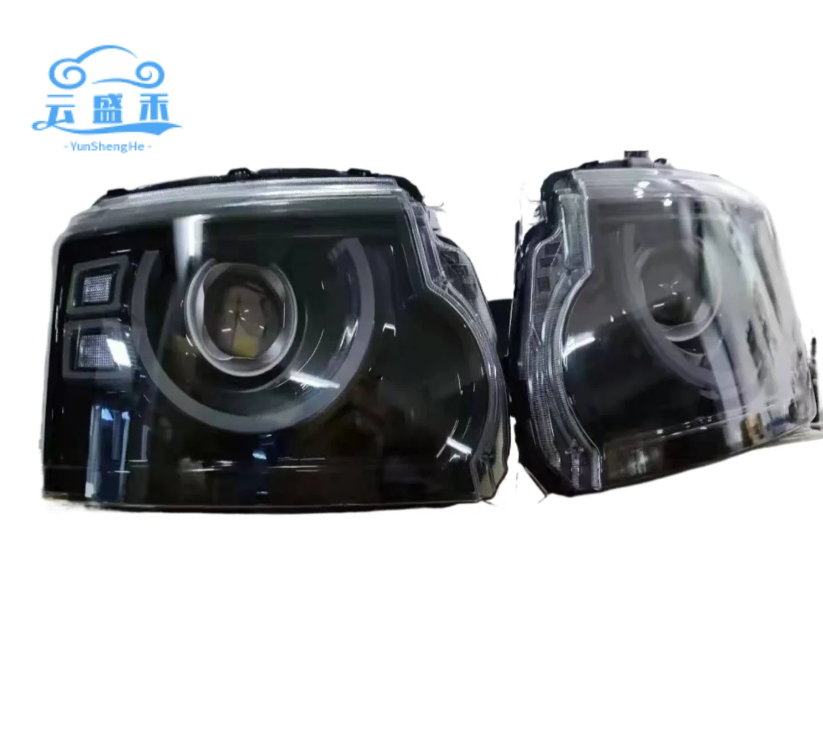 مصابيح أمامية LED عالية الجودة لسيارة لاند روفر ديفندر 20-23 نمط مصفوفة عالية التكوين LED المصابيح الأمامية قطع غيار السيارات 12 فولت أبيض 8000 كيلو