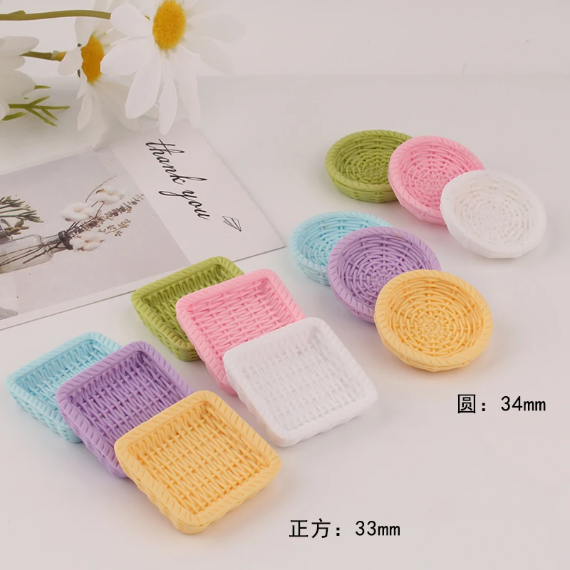 1pcs Mini Vegetable Basket Tray Miniature Food Play House Cream Glue Diy Material Handmade Doll House Decoration