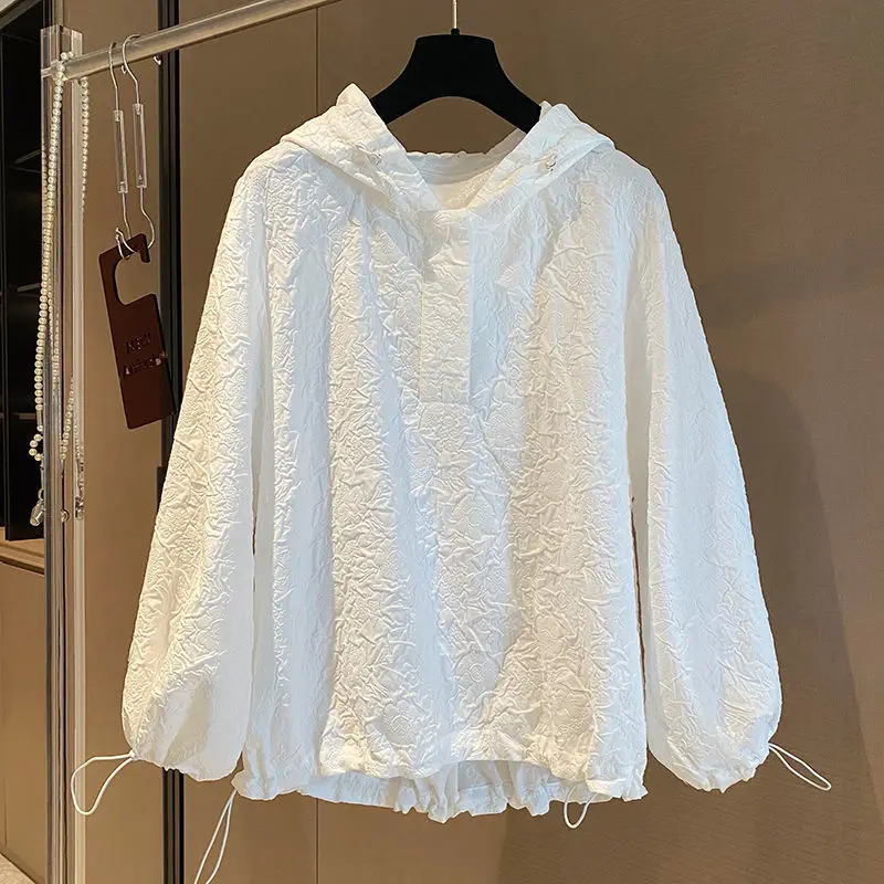 

Oversized Tops Fashion Hoodies Women's Clothing 2025 Hooded Long Sleeve Folds Sweatshirts Ropa Mujer Casual Drawstring Hoodie