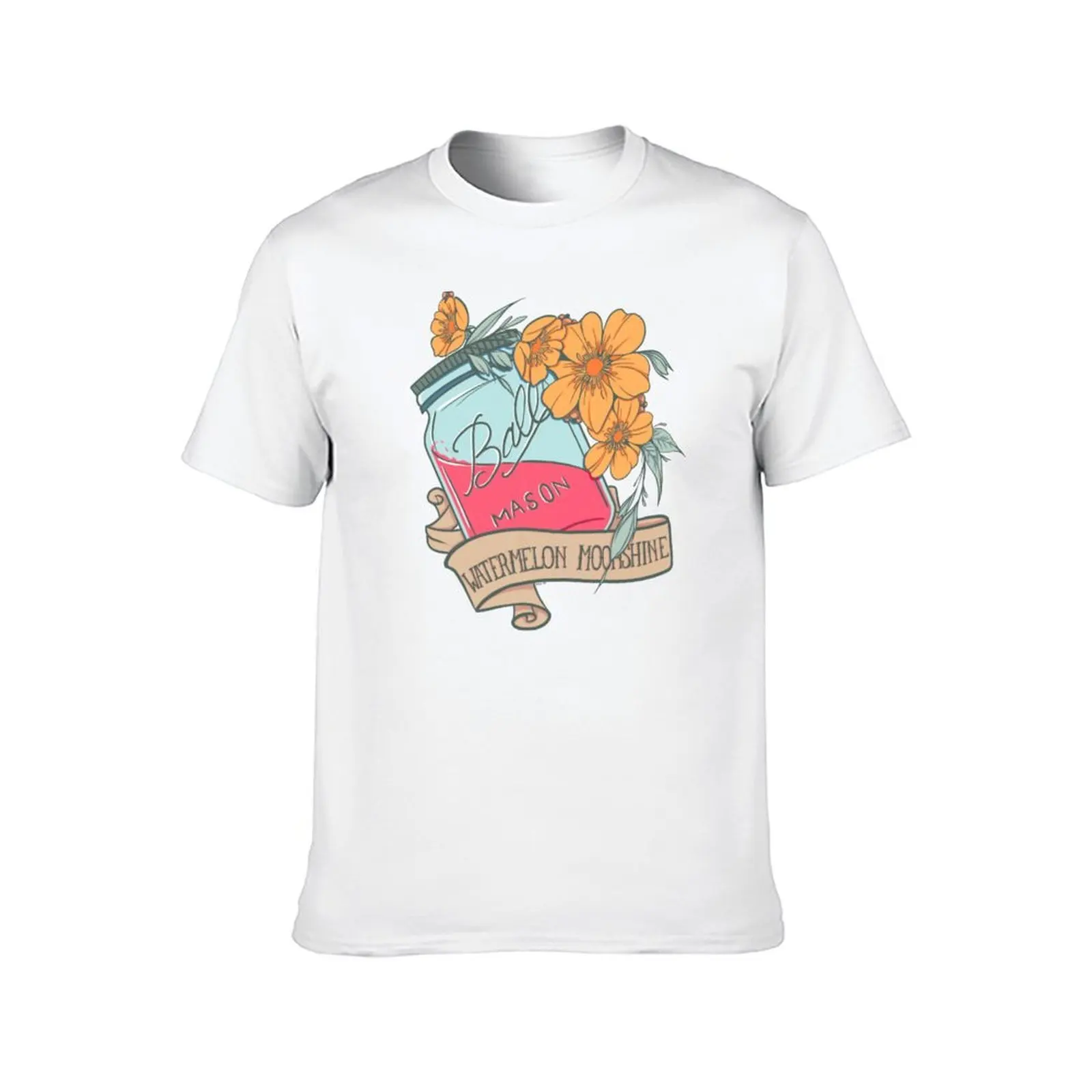 Moonshine mason jar T-Shirt anime t shirts oversize man t shirt cotton T-Shirt
