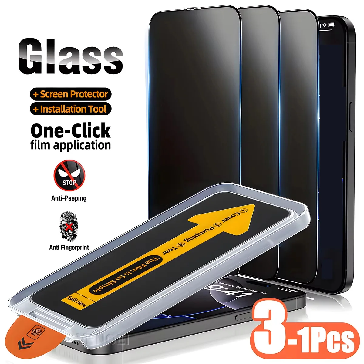 

3PCS Privacy Screen Protector For Samsung A07 A06 A17 5G A16 A15 A26 A25 A14 A13 A05s A05 A24 A22 A12 Anti Spy Tempered Glass