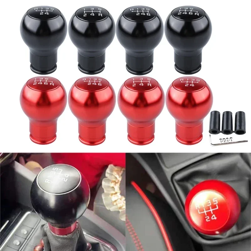 Black Red 5/6 Speed Aluminum Universal Racing JDM Car Gear Shifter Knob Manual Alloy Gear Shift Knob Shift Lever