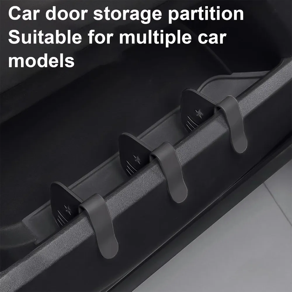 3PCS ABS Car Storage Box Partition Adjustable Tool Free Installation Car Organizer Partition Slot Divider Removable