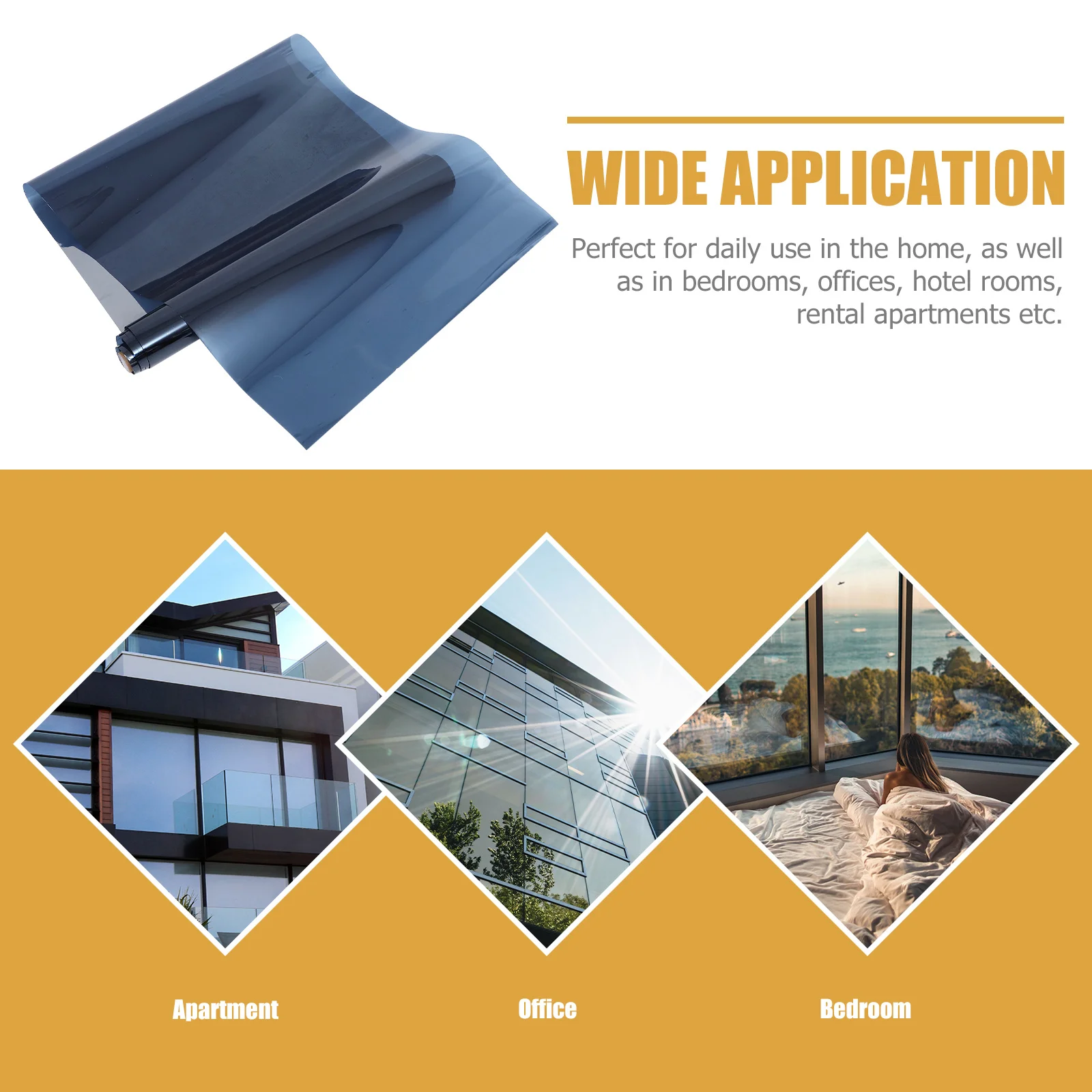 1 لفة الشمس حجب شباك الفيلم مكافحة الطريق مرآة تينت ساكنة تتشبث الخصوصية الزجاج فيلم للمنزل فندق شقة الاستخدام الداخلي #5