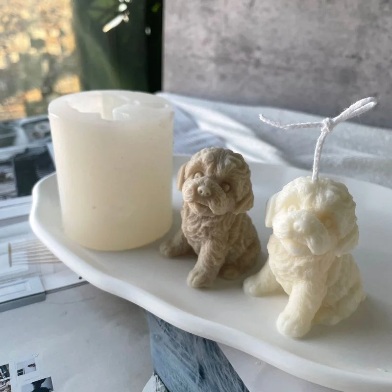 

3D Teddy Puppy Candle Silicone DIY Dog Wax Candle Mold Making Soap Resin Mold Christmas Gift Craft Supplies Home Decor