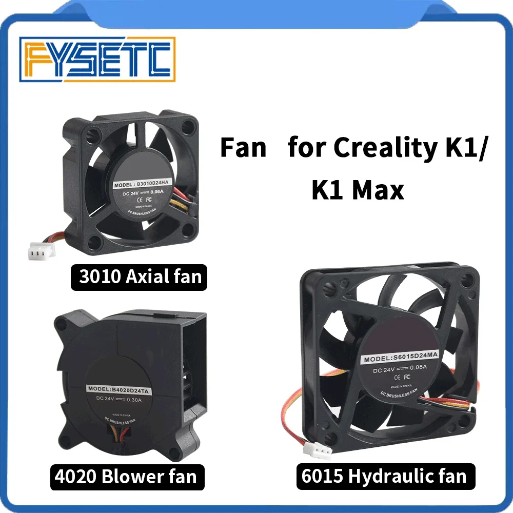 For CREALITY K1_K1 Max 6015/4020/3010 Fan Blower Fan DC24V Cooling Hotend Fan for K1 K1 MAX 3D Printers