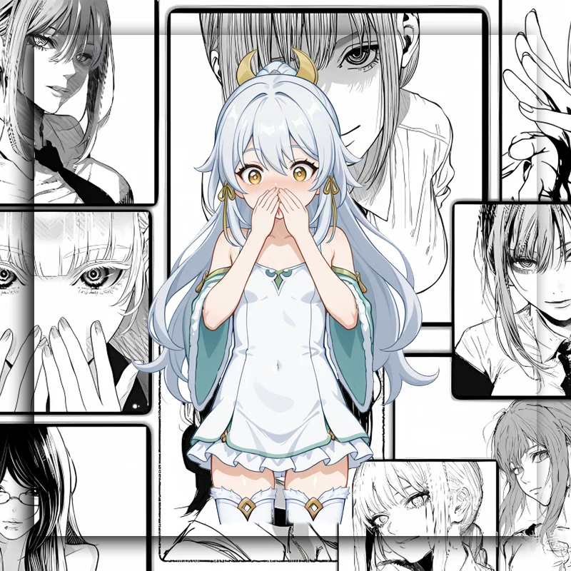 

EARLFAMILY Милые виниловые наклейки с изображением девушки Зибай из аниме Genshin Impact, подходят для автомобилей и автодомов, устойчивые к царапинам, аксессуары для окон