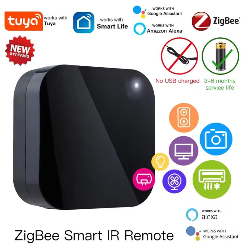 

MOES Tuya ZigBee Smart ИК-пульт дистанционного управления Универсальный инфракрасный пульт дистанционного управления для умного дома работает с Alexa Google Home