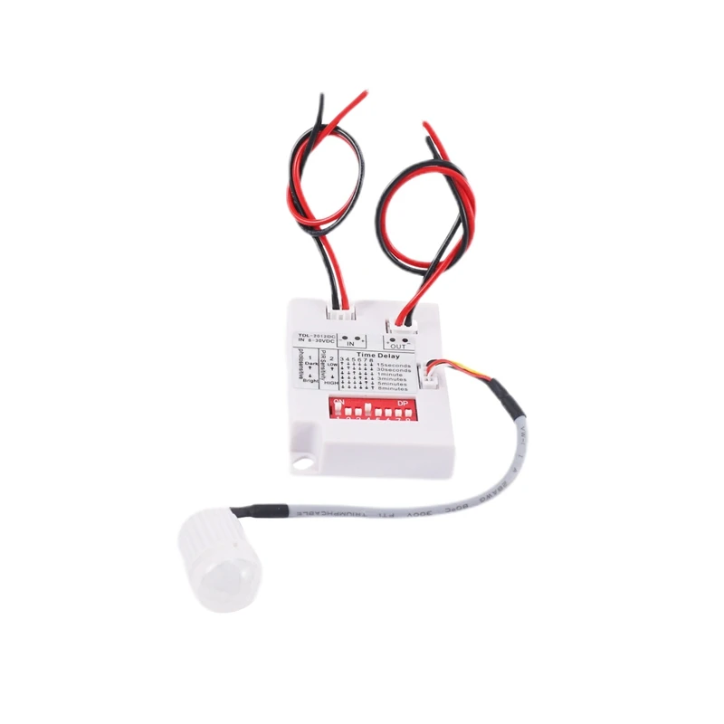 A46T 12V 24V PIR 모션 센서 스위치 IR 적외선 인간 유도 시간 지연 릴레이 스위치 복도 LED 조명 타이머 스위치