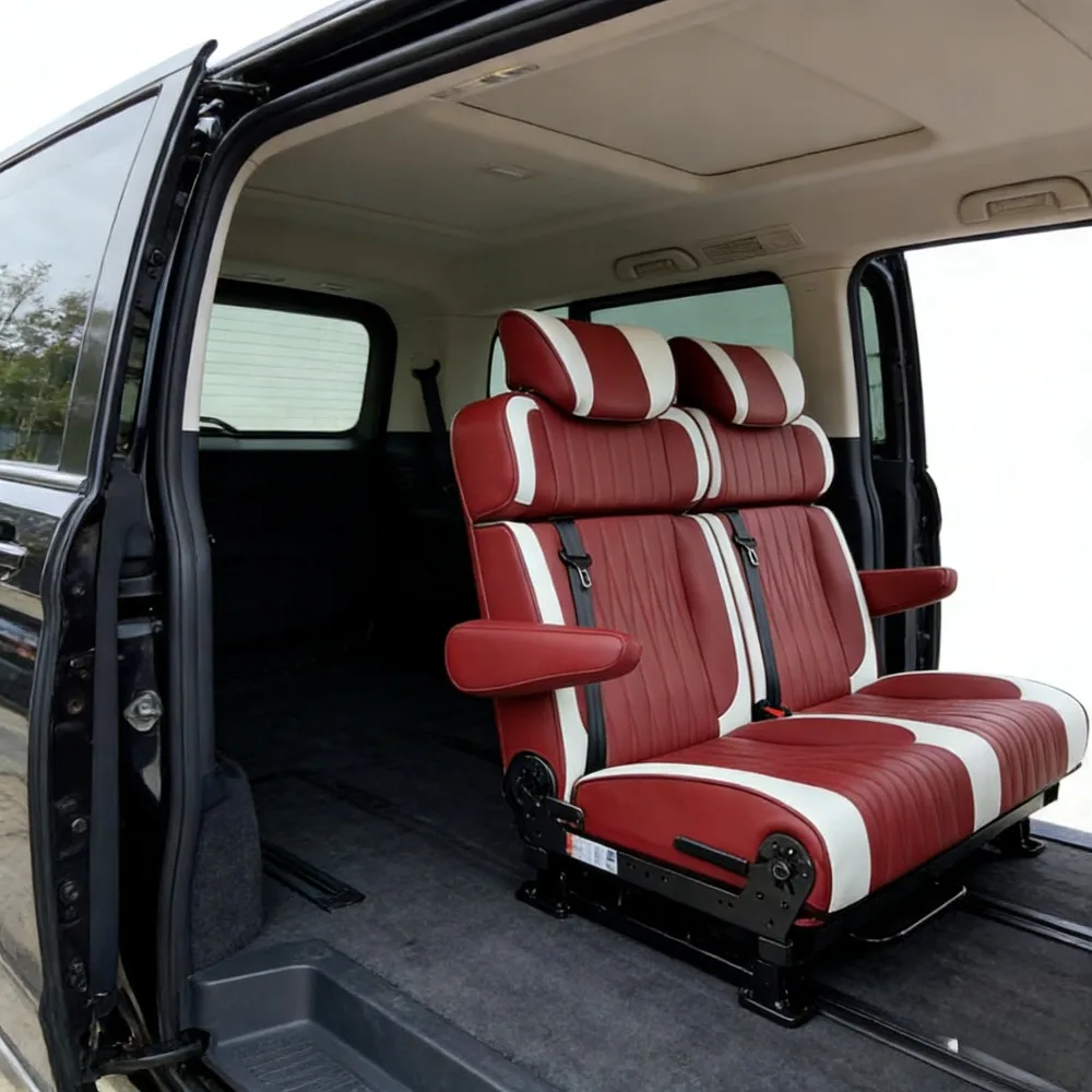 Custom Luxury MPV RV Motorhome Passenger Leather Campervan Seat Adjustable Backrest and Armrest Modified Car Seat Interior Parts