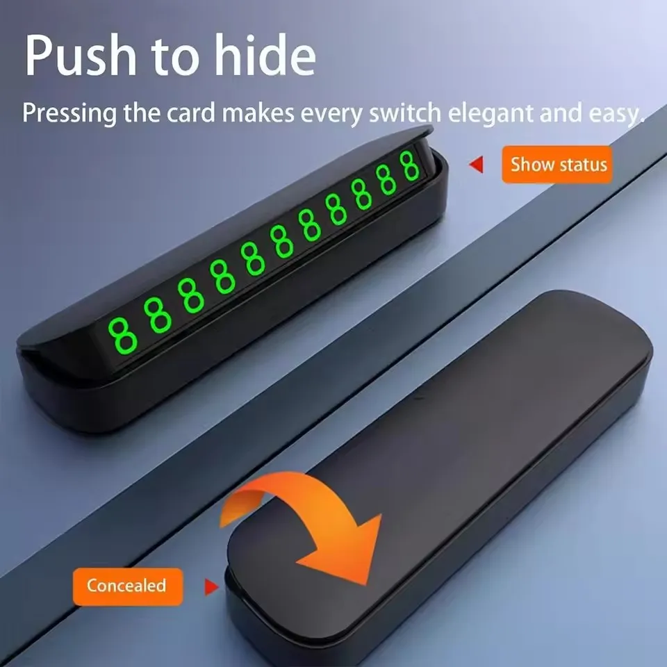 Luminous Car Temporary Parking Card Phone Number Card Plate Telephone Number Hidden Car Park Stop  Automobile Accessories