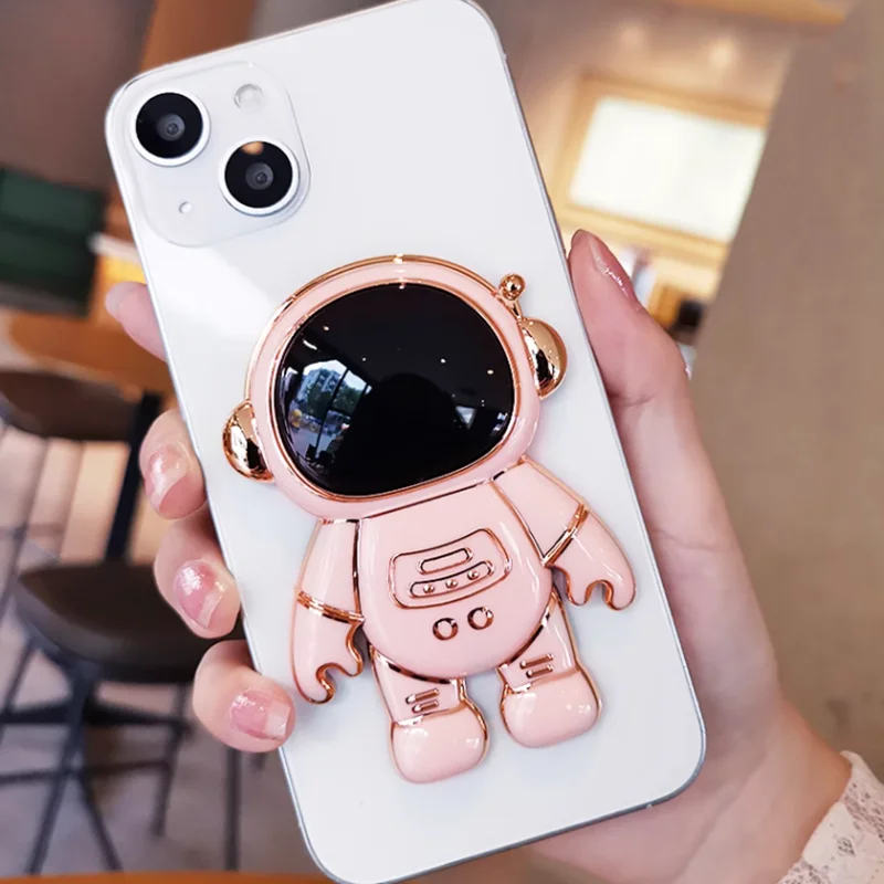 

Foldable Desk Phone Stand Plating Astronaut Hidden Holders for Iphone Samsung Xiaomi Universal Mobile Phone Convenient Kickstand