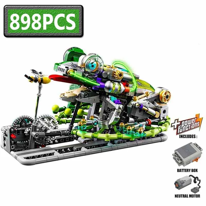 

898Pcs Electric Creative Frog Building Blocks Mechanical Model Educational DIY Desktop Decoration Toy Holiday Gift for Adults