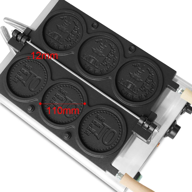 3/4 PCS Moneta d'oro Macchina per waffle Formaggio Cartoon Moneta Scones Waffle Maker per Internet commerciale Celebrità Corea Snack al forno