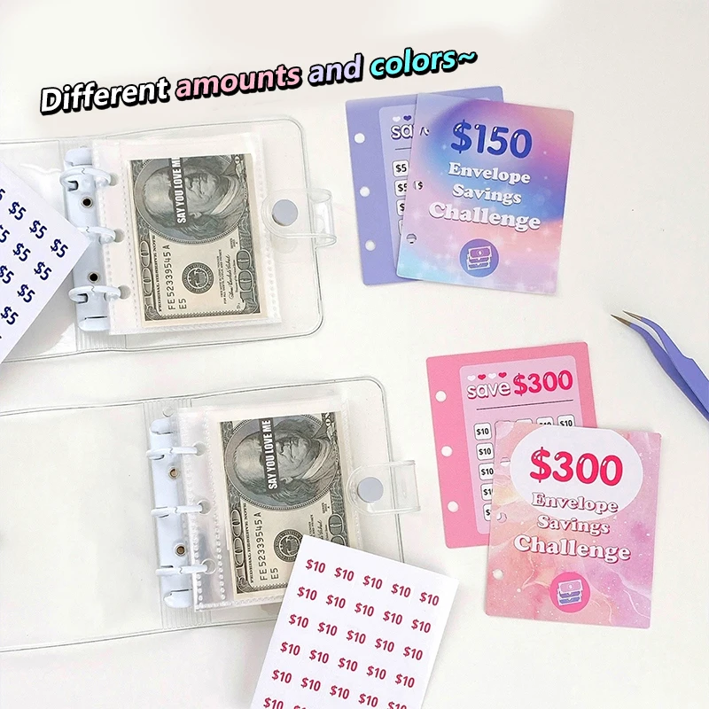 

Envelope Savings Challenge Book Saving Money Binder Money Card Book Saving Loose-leaf Notebook Cash Budget Storage Book